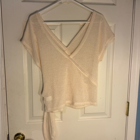 Blu Pepper short sleeved y2k wrap lightweight sweater size medium - Picture 2 of 7